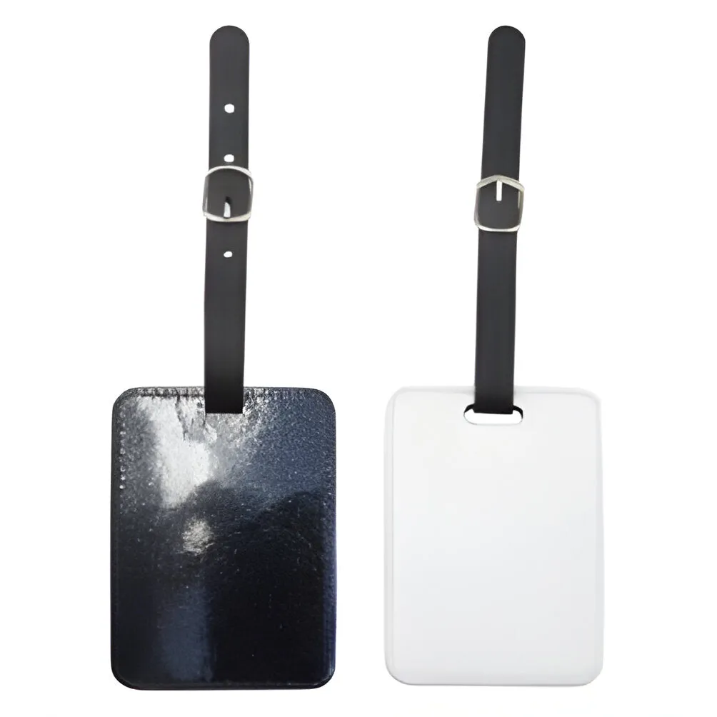 10 x PU Glitter Luggage Tags - Black