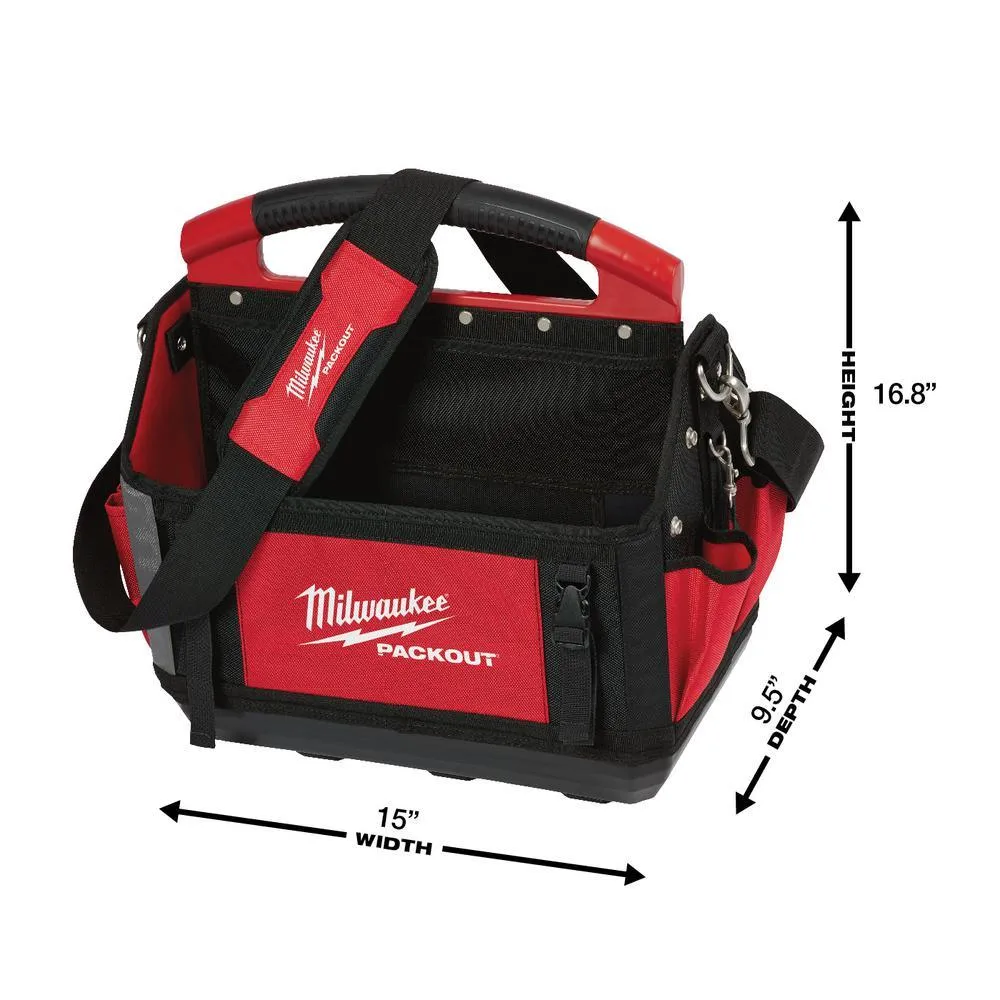 15 in. PACKOUT Tote with 25 ft. x 1.2 in. Compact Wide Blade Tape Measure (2-Pack)