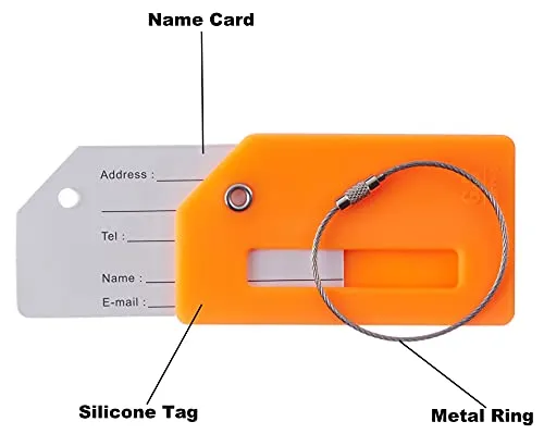 2 Pack Silicone Luggage Tag Baggage Handbag School Bag Suitcase