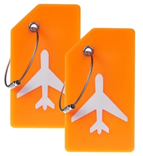 2 Pack Silicone Luggage Tag Baggage Handbag School Bag Suitcase