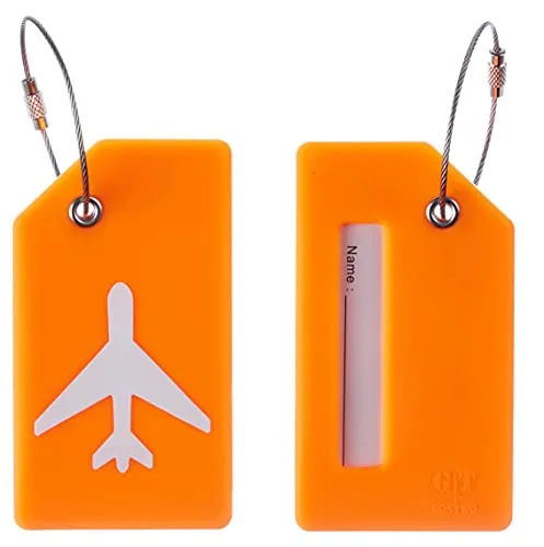 2 Pack Silicone Luggage Tag Baggage Handbag School Bag Suitcase
