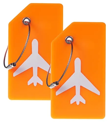 2 Pack Silicone Luggage Tag Baggage Handbag School Bag Suitcase