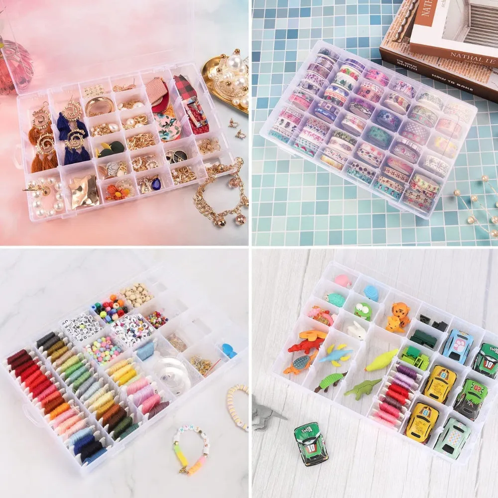 36 Grids Clear Plastic Organizer Box (2-pack)