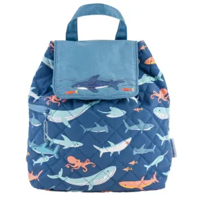ALL OVER PRINT QUILTED BACKPACK SHARK