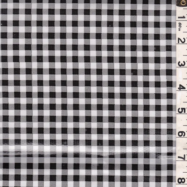 Black/White Check Oilcloth Roll Fabric