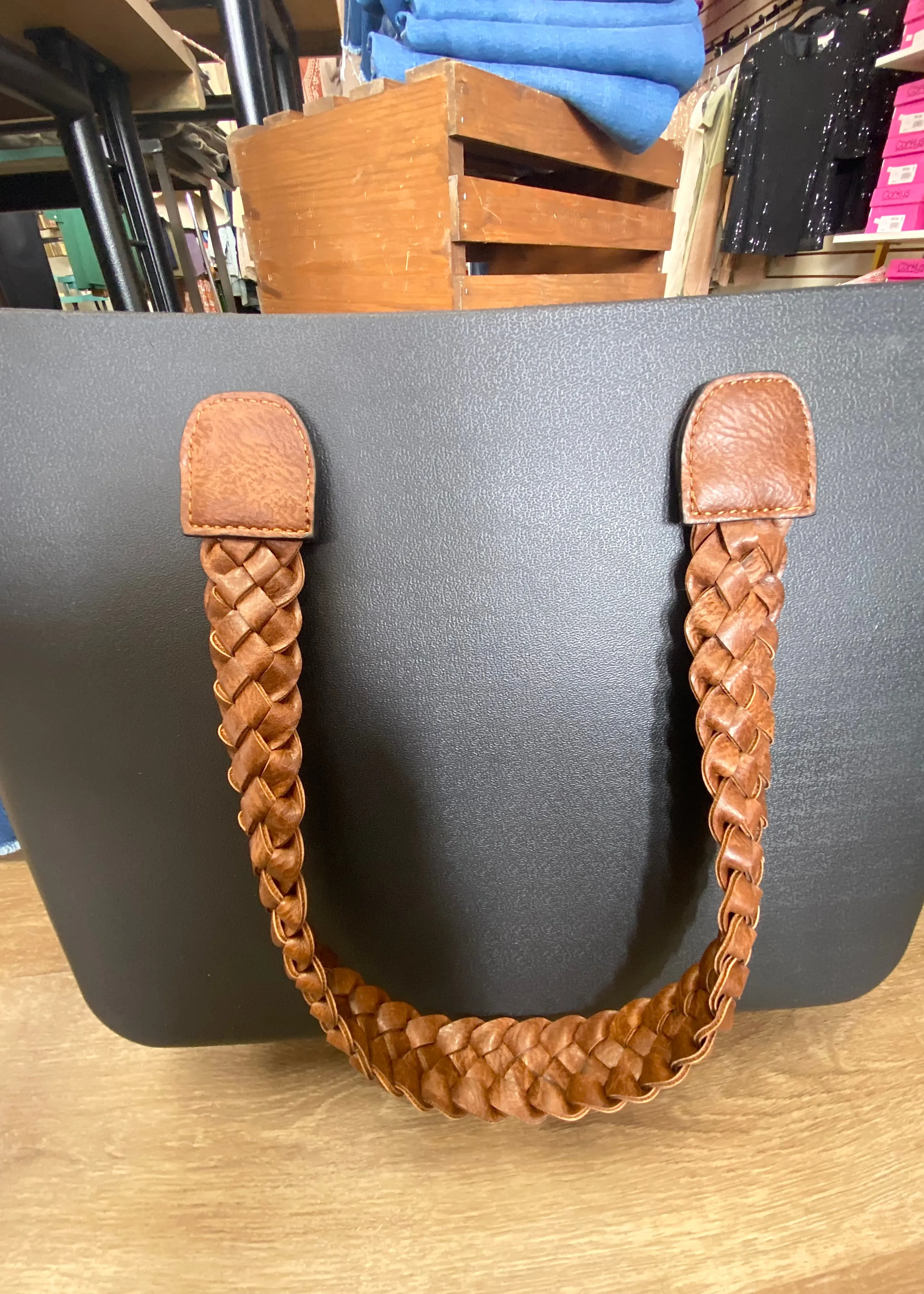 Brown Braided Strap For Versa Tote