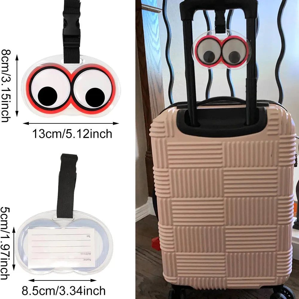 Cartoon Googly Eyes Luggage Tag