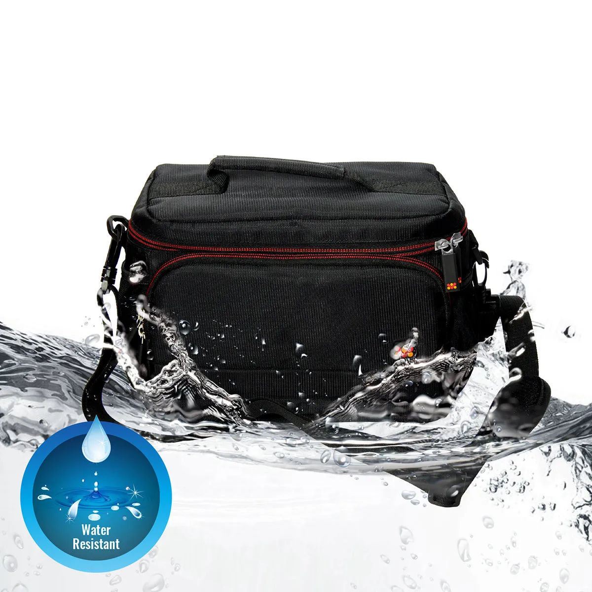 Compact Camera and Camcorder Shoulder Bag with Front Pocket and Battery Storage