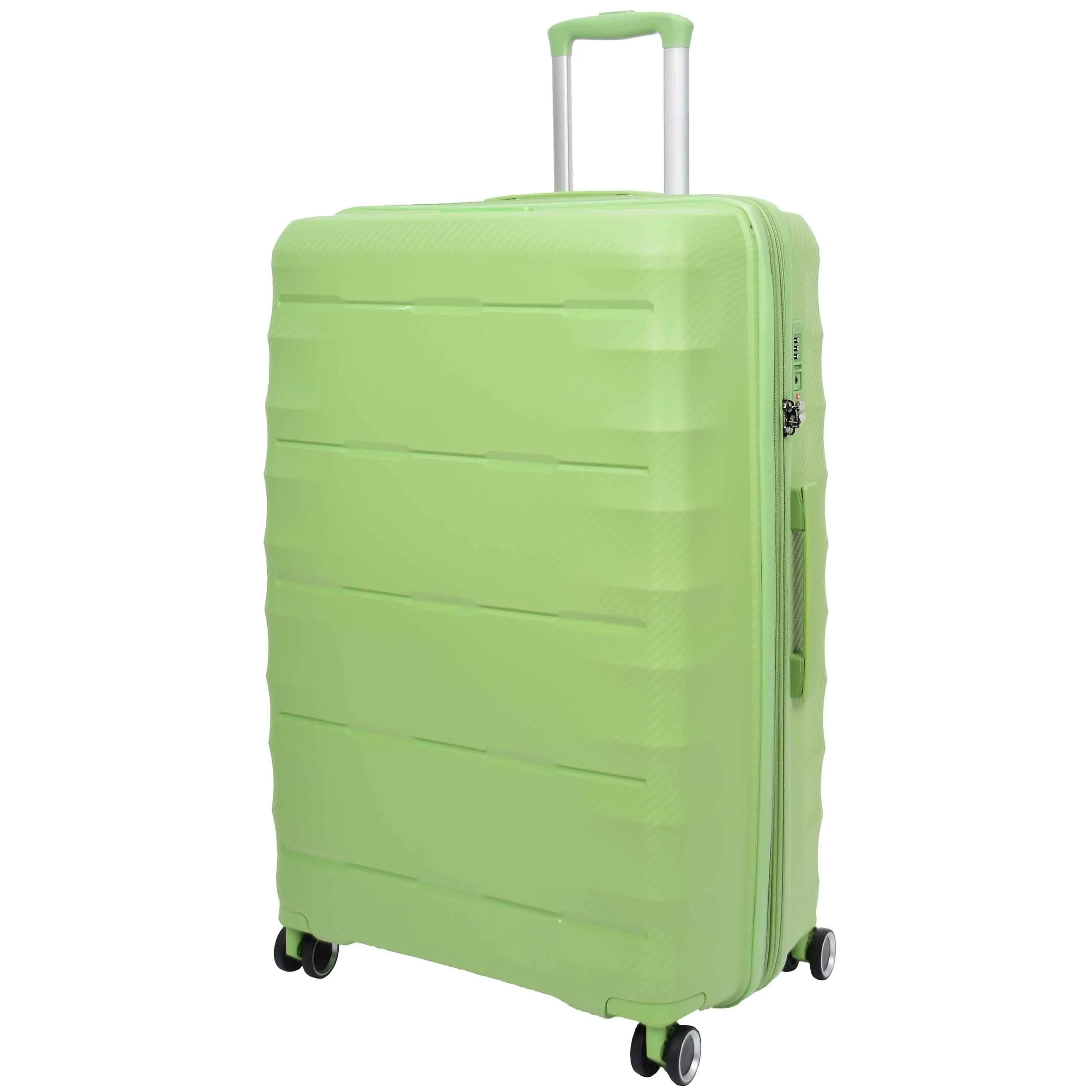 DR541 Expandable ABS Luggage With 8 Wheels Lime Green