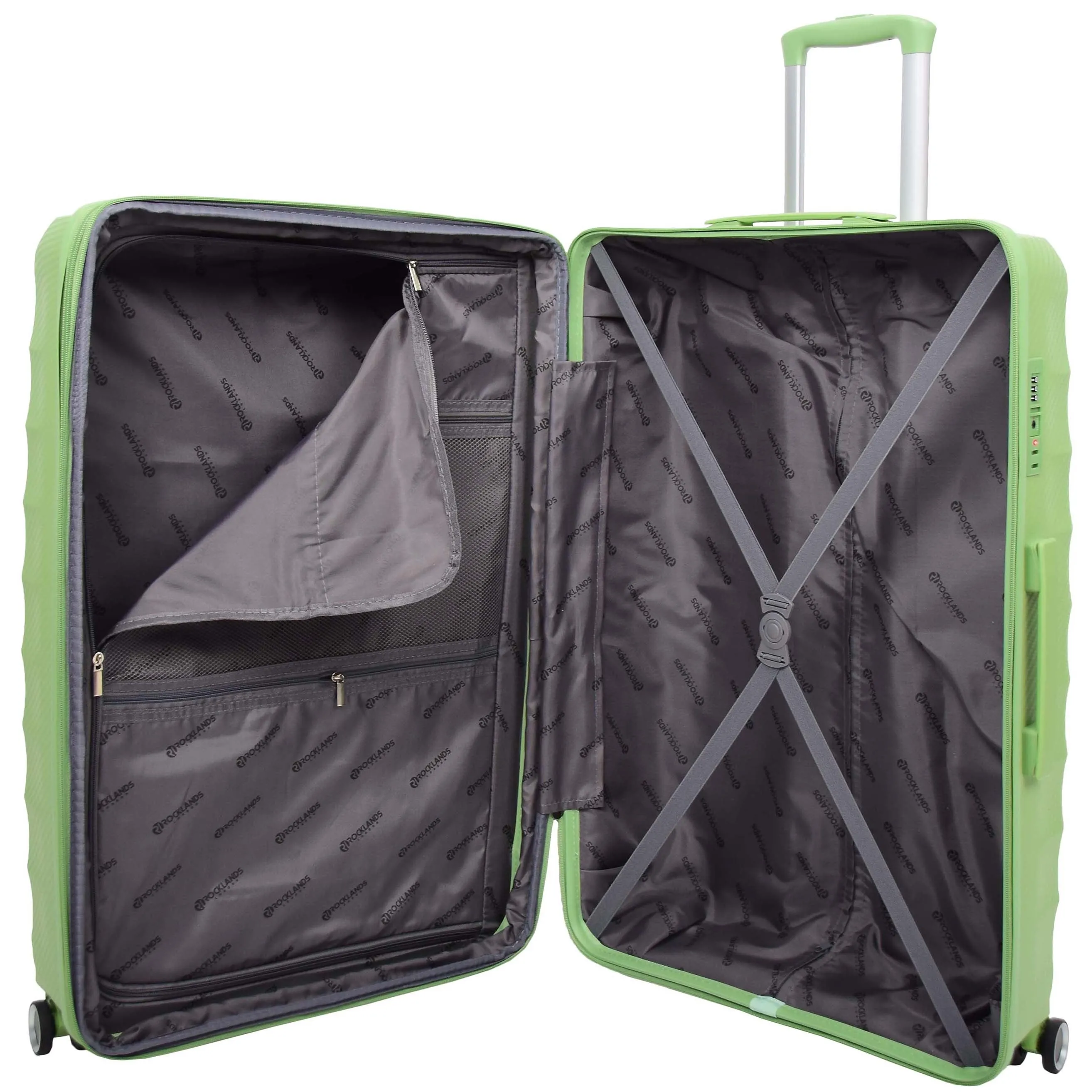 DR541 Expandable ABS Luggage With 8 Wheels Lime Green