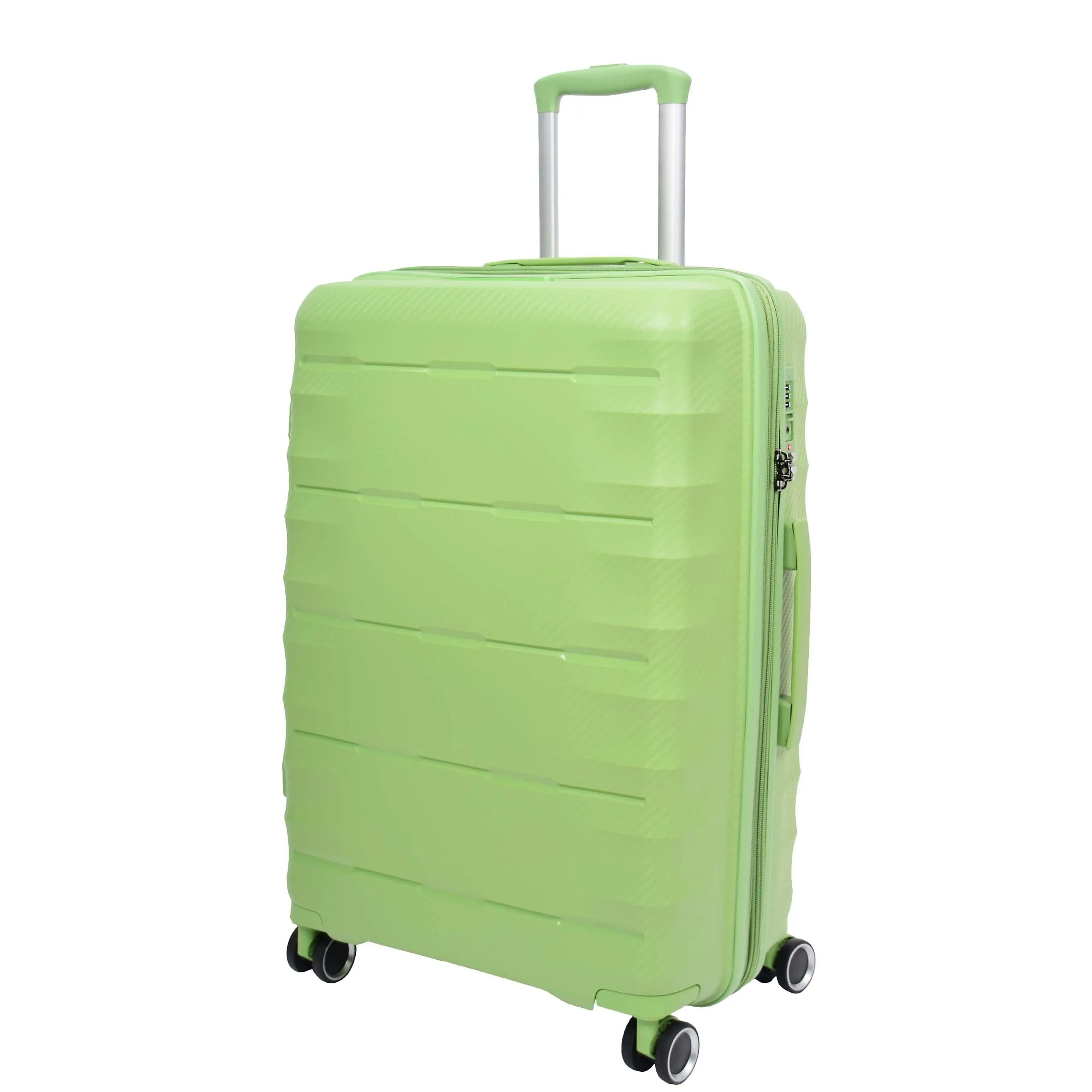DR541 Expandable ABS Luggage With 8 Wheels Lime Green