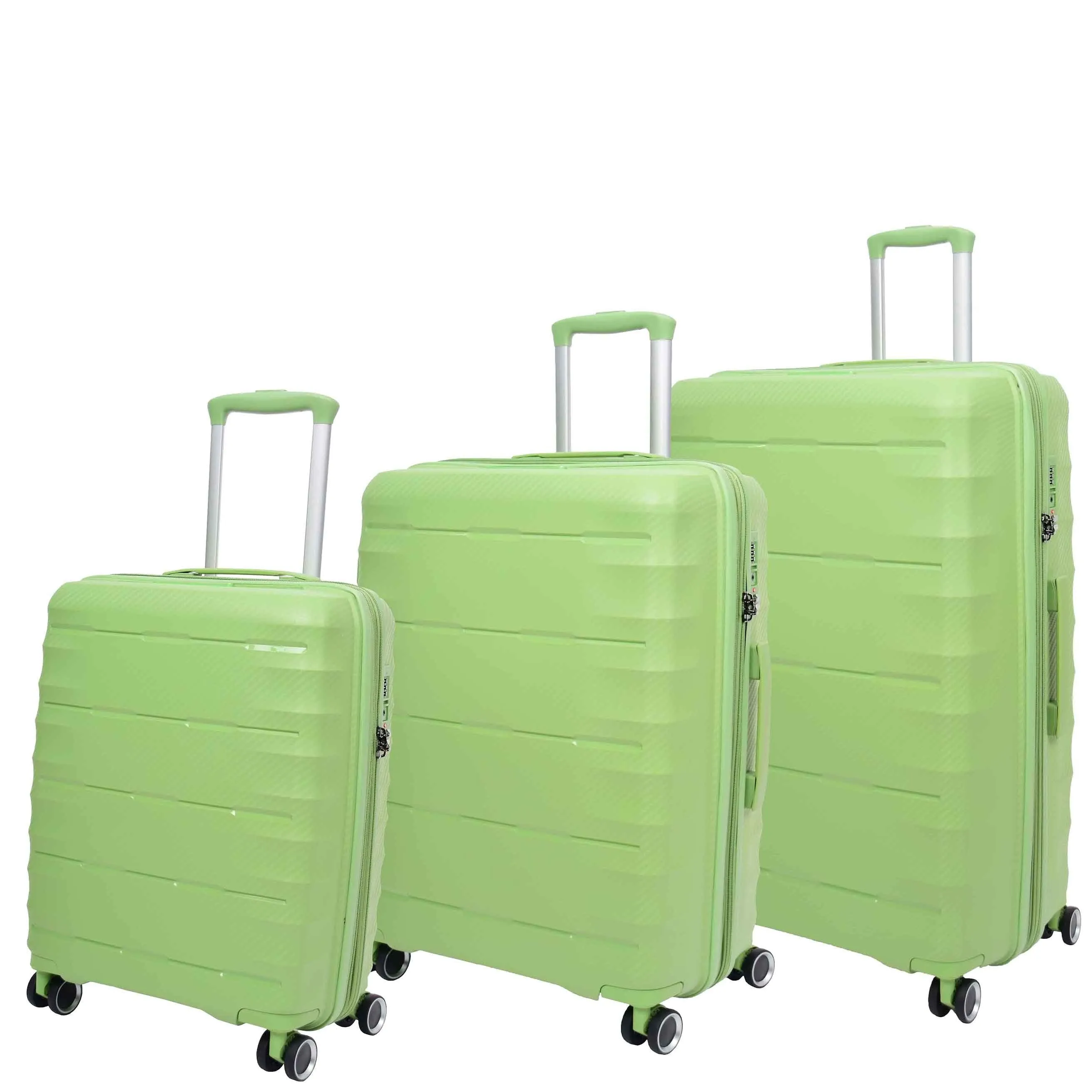 DR541 Expandable ABS Luggage With 8 Wheels Lime Green