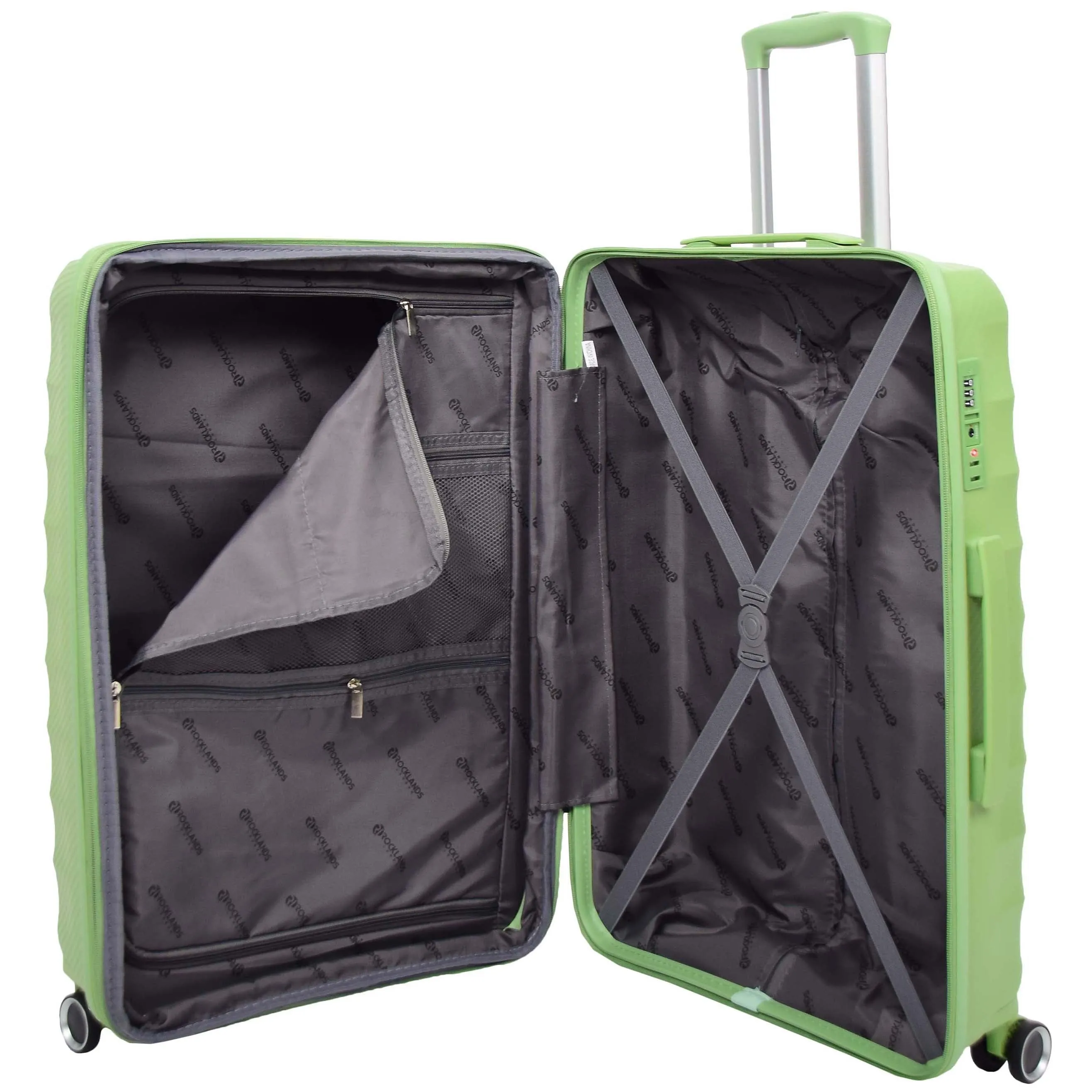 DR541 Expandable ABS Luggage With 8 Wheels Lime Green