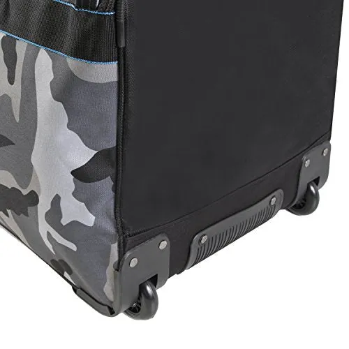 Ecko Unltd. Men's United 32" Large Rolling Duffel Bag, Grey Camo/Blue, One Size