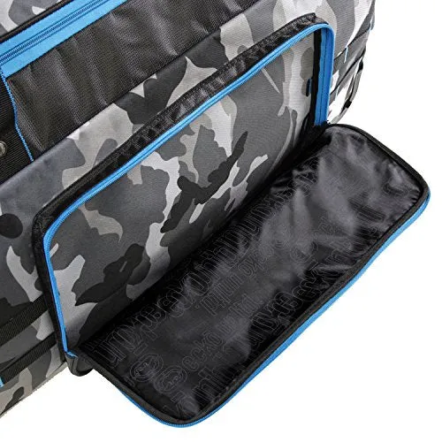 Ecko Unltd. Men's United 32" Large Rolling Duffel Bag, Grey Camo/Blue, One Size