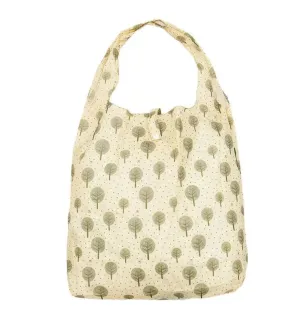 Eco Chic Lightweight Beige Foldable Reusable Shopping Bag Tree of Life