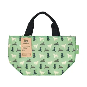 Eco Chic Lightweight Foldable Lunch Bag Green labradors