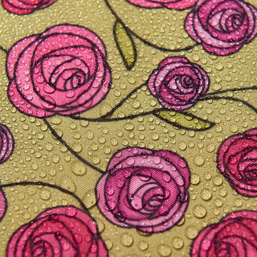 Eco Chic Lightweight Foldable Reusable Shopping Bag Mackintosh Rose Green