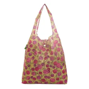 Eco Chic Lightweight Foldable Reusable Shopping Bag Mackintosh Rose Green