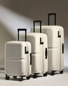 Expandable Carry-on Luggage Set in Taupe - Single Stripe