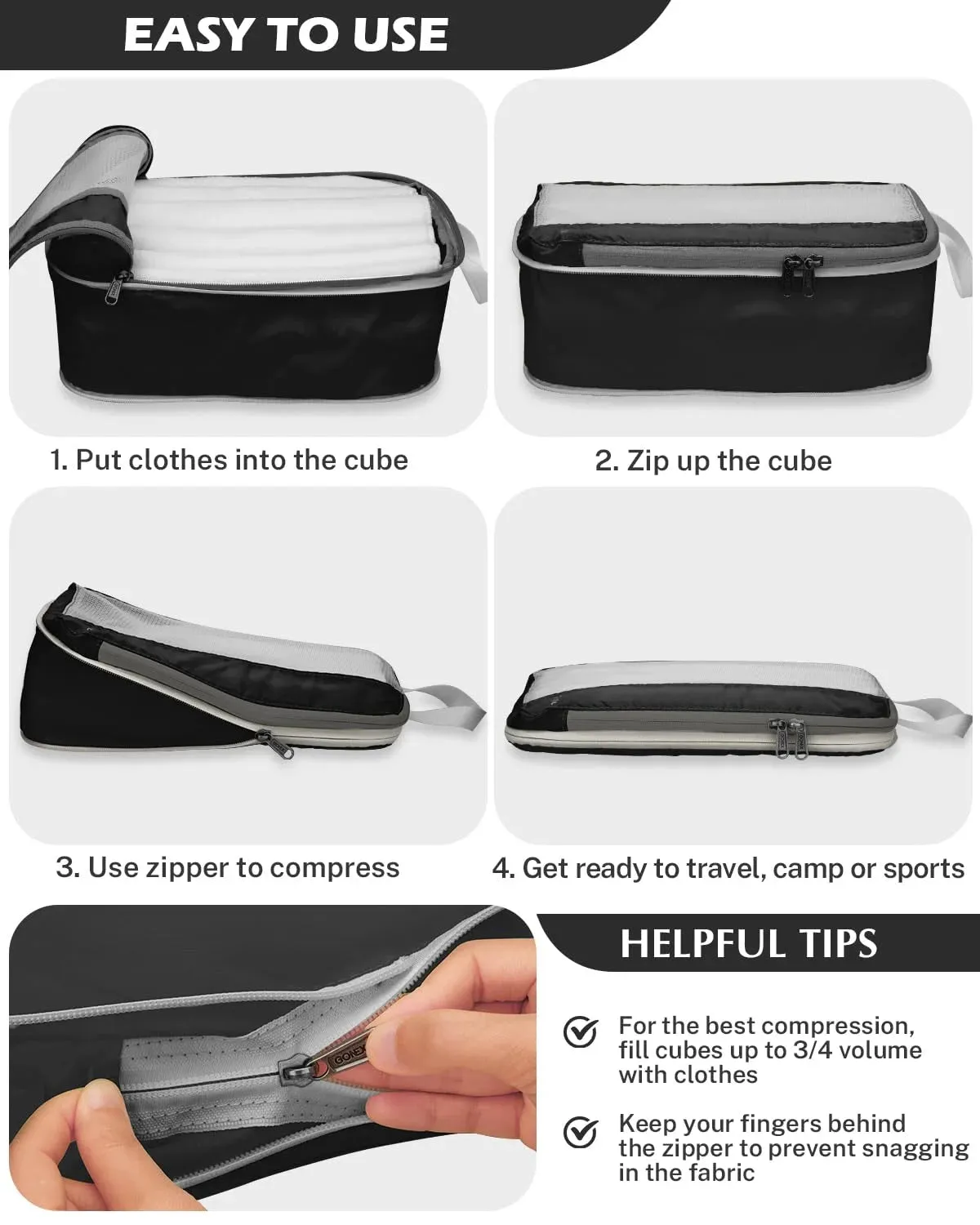 Gonex Compression Packing Cubes 8 Pcs