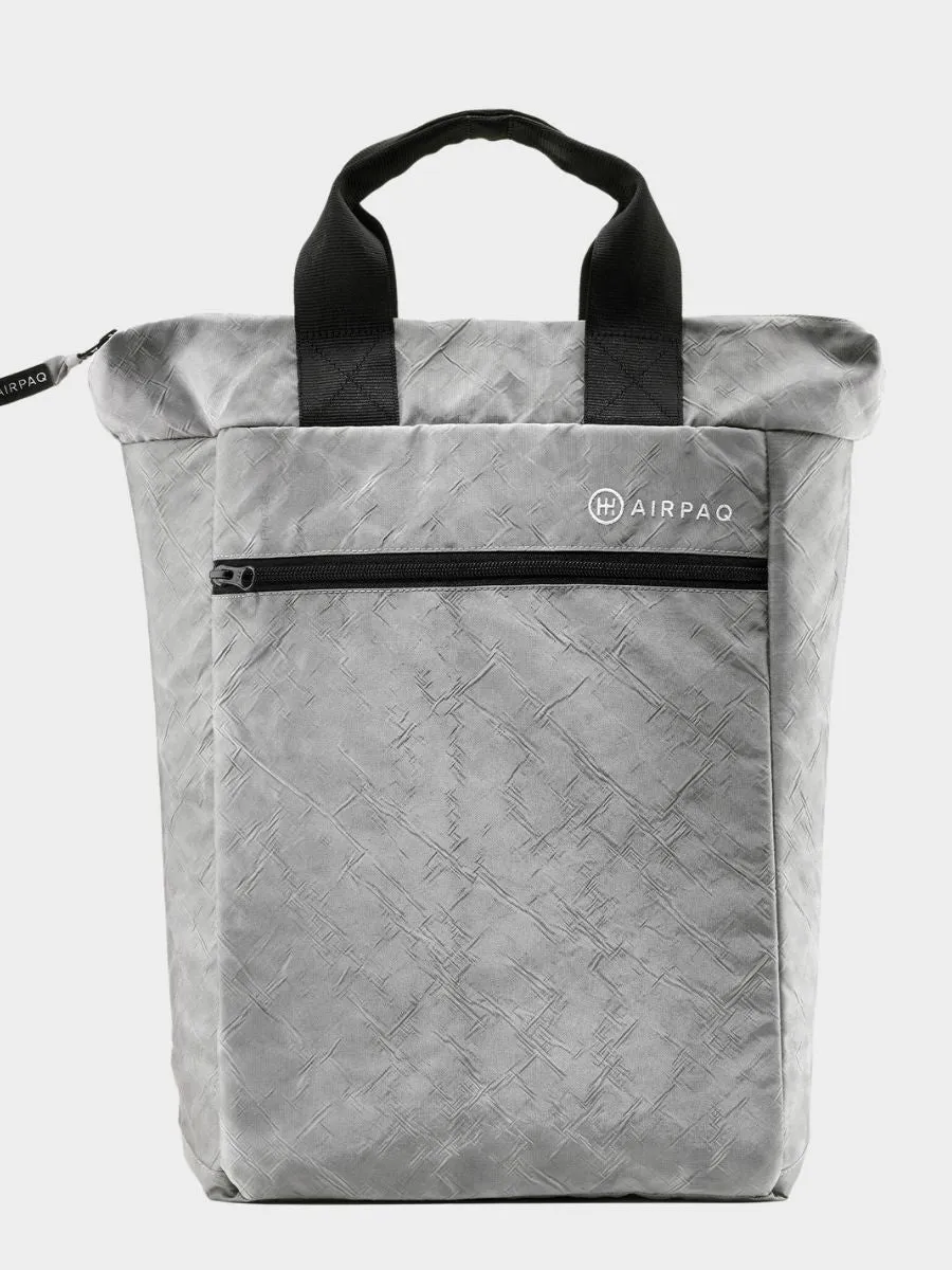 Grey Basiq Backpack In Recycled Airbag | Airpaq