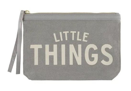 Grey Canvas Pouch