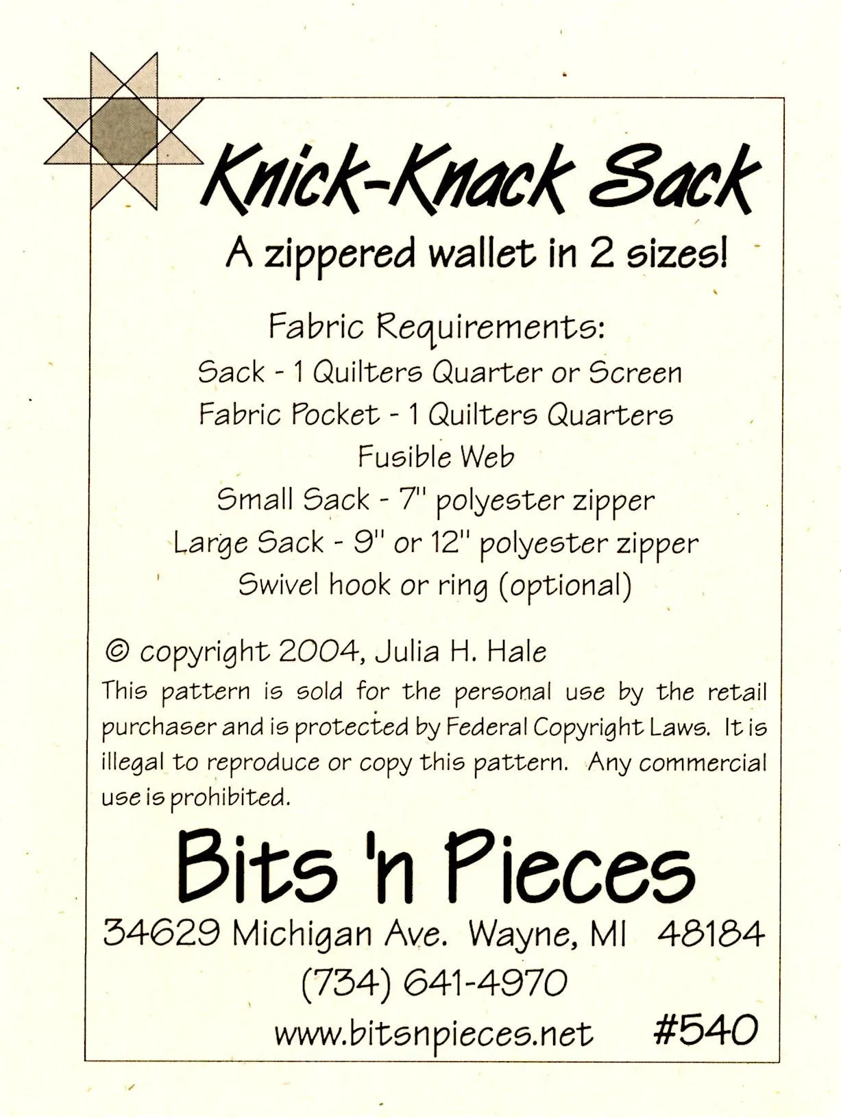 Knick-Knack Sack