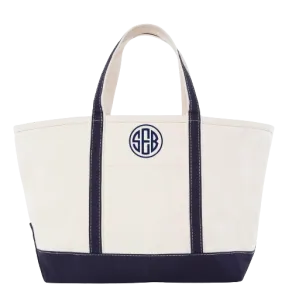 Large Canvas Zippered Tote