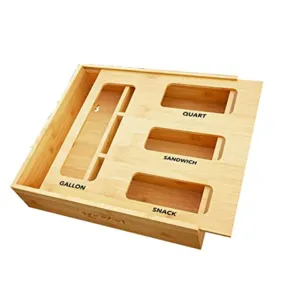 Large Ziploc Bag Storage with Sliding Out Cover
