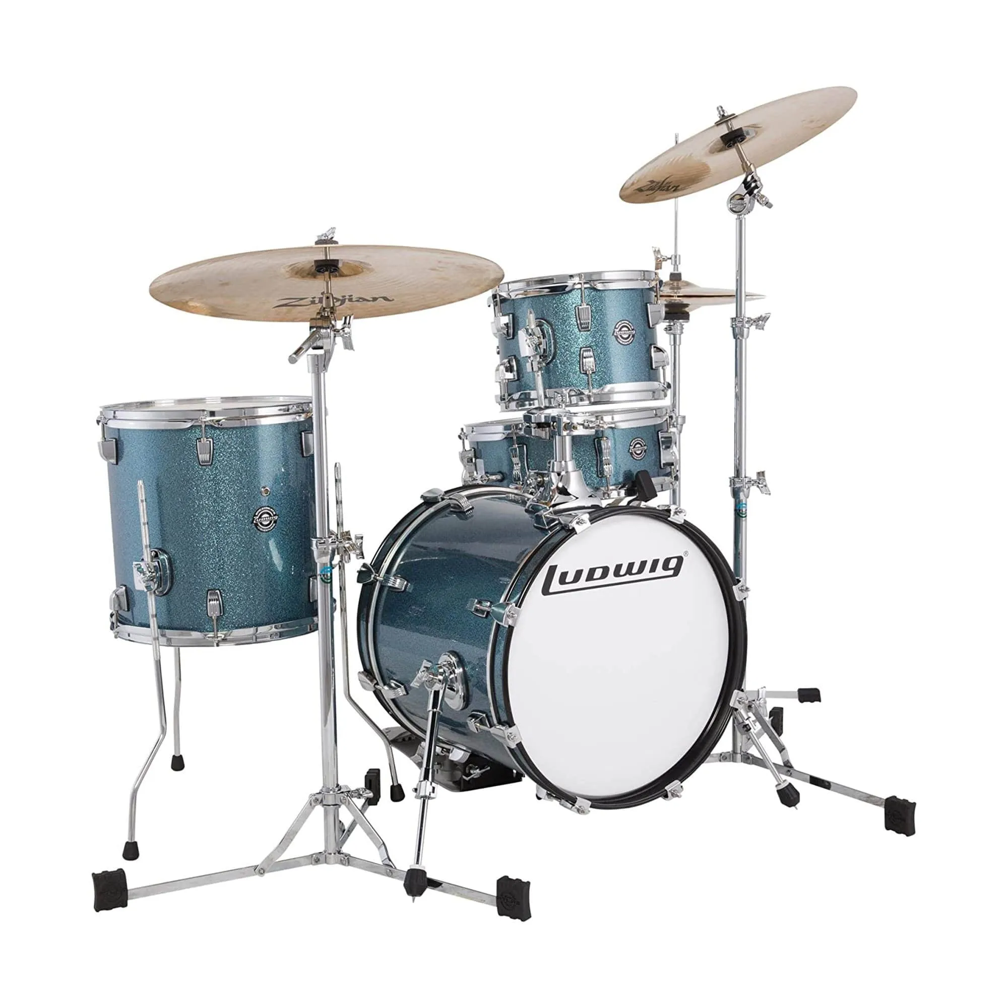 Ludwig Questlove Breakbeats 10/13/16/5x14 4pc. Drum Kit Azure Sparkle