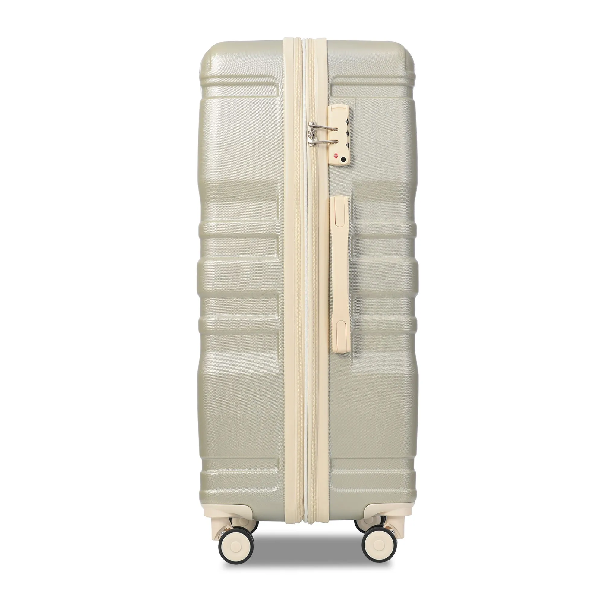 Luggage Sets New Model Expandable Abs Hardshell 3 Pieces Clearance Luggage Hardside Lightweight Durable Suitcase Sets Spinner Wheels Suitcase With Tsa Lock 20''24''28'' (Golden Green And Beige)