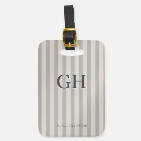 Personalised Luggage Tag | Amalfi Stripe in Dove