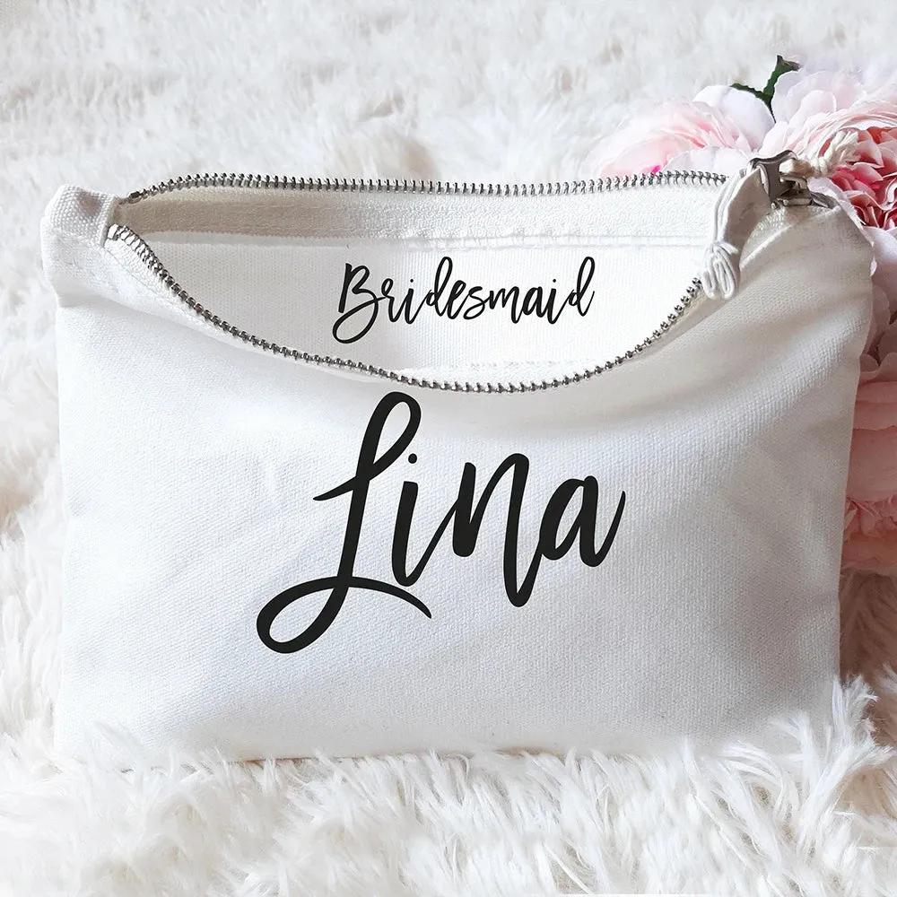 Personalised Women's Cosmetic Bag Wedding Day
