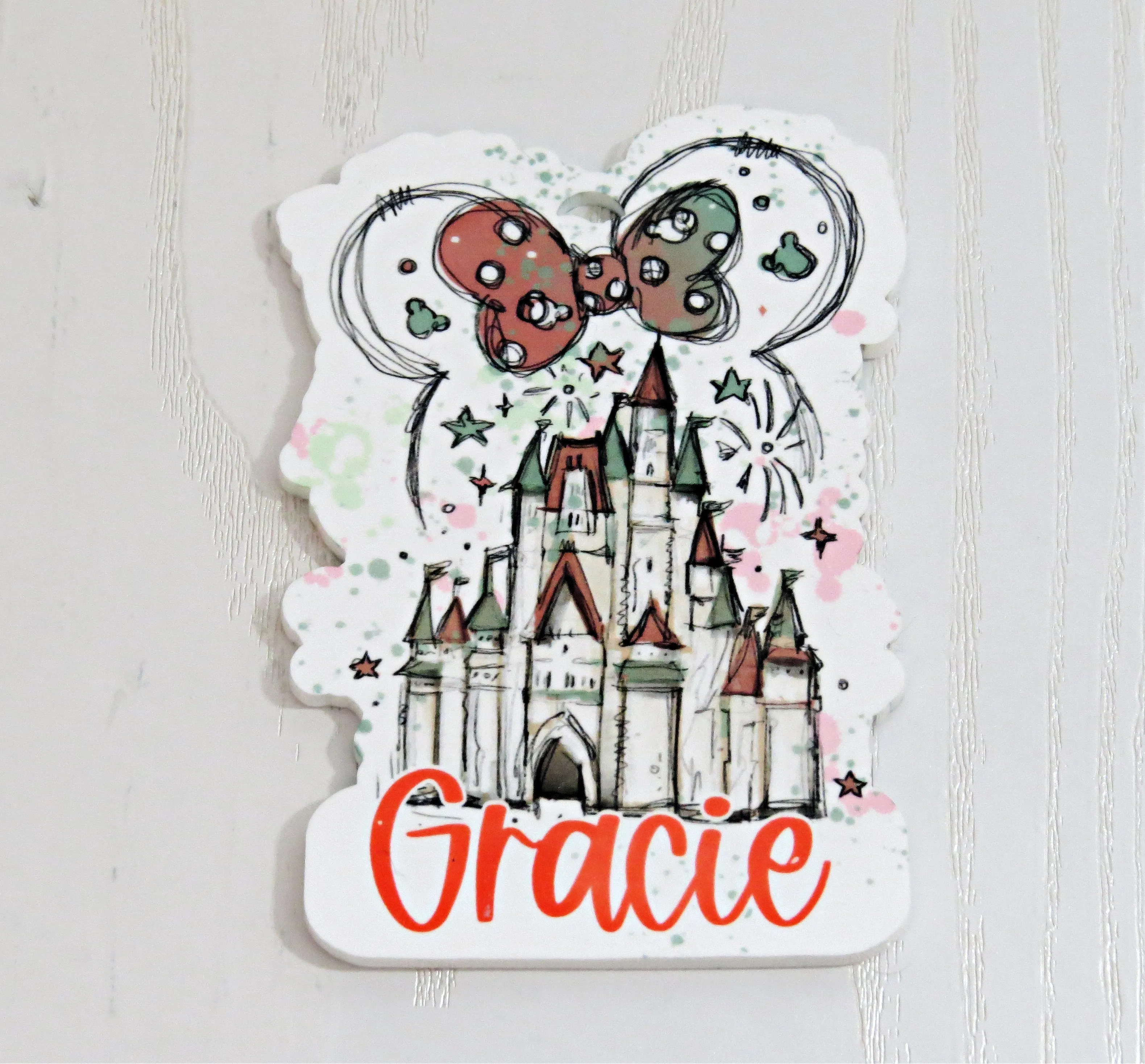 Personalized Christmas Ornament / Bag Tag Key Chain - Stroller Tag for Parks - Back to School Gift - Name Tag