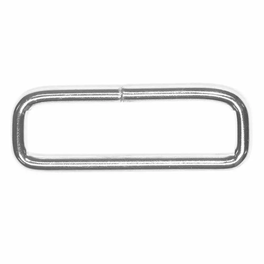 Rectangle Rings - 1.5" (38mm) - Silver - 4 pack