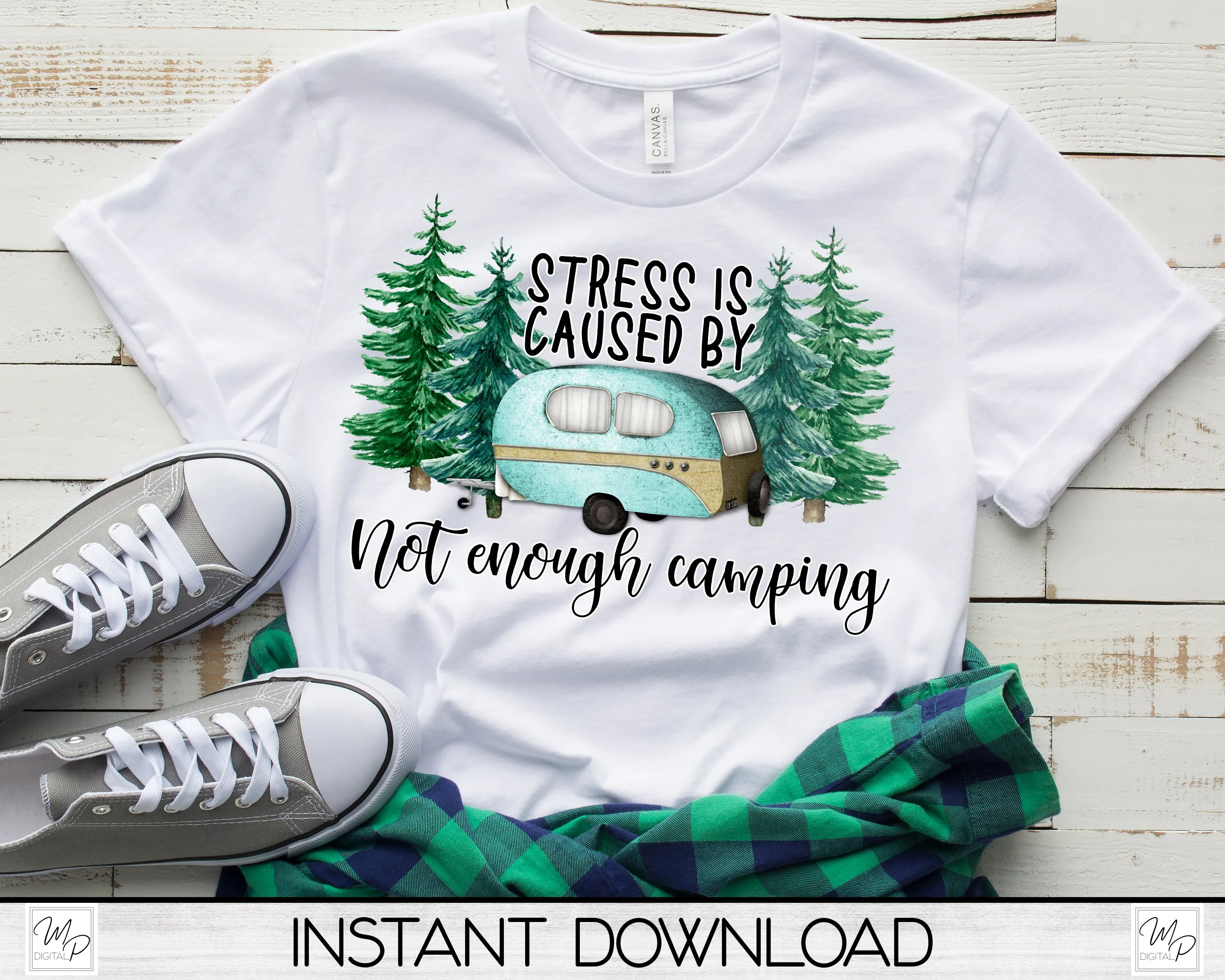 RV Camper PNG Sublimation Design, Camping Digital Download