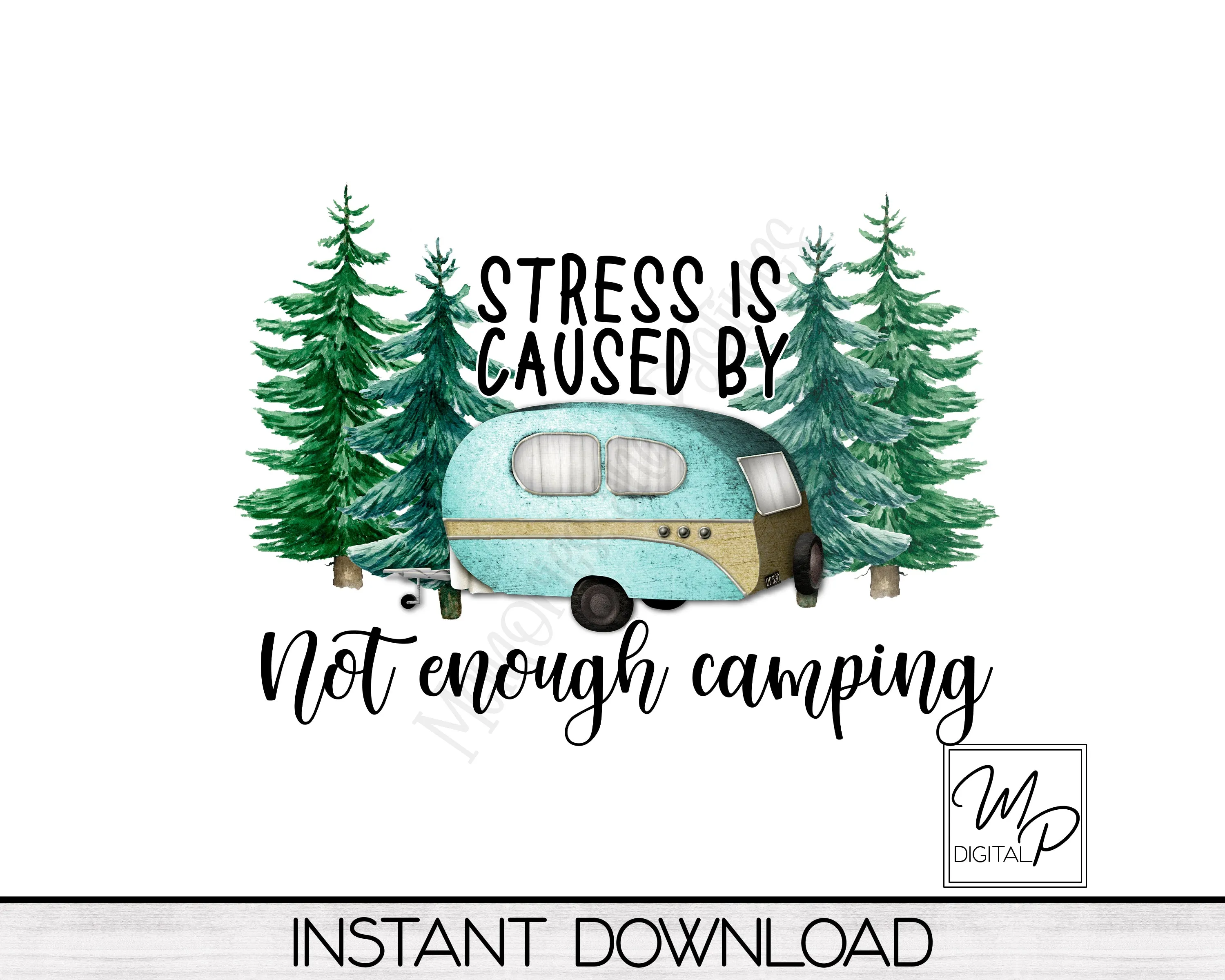 RV Camper PNG Sublimation Design, Camping Digital Download