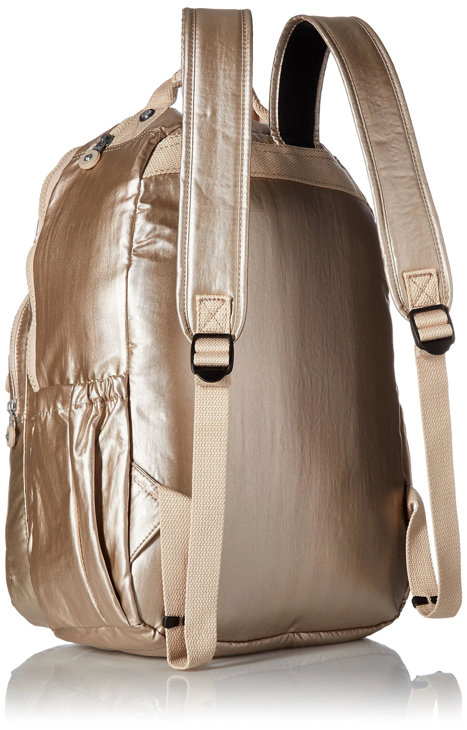 Seoul L Solid Laptop Backpack, Sparkly Gold