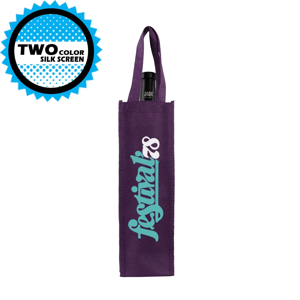 Single bottle Wine Tote, Reverse Reinforced Handles *Fully Customizable*