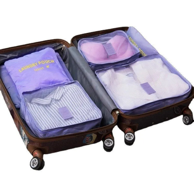 Six-Piece Waterproof Luggage Organizing Bag Set
