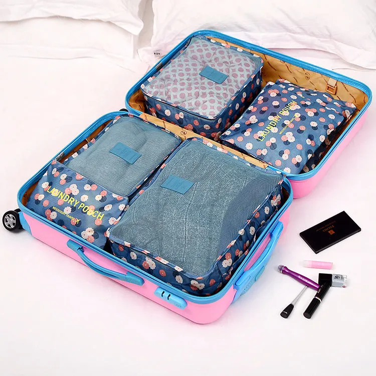 Six-Piece Waterproof Luggage Organizing Bag Set