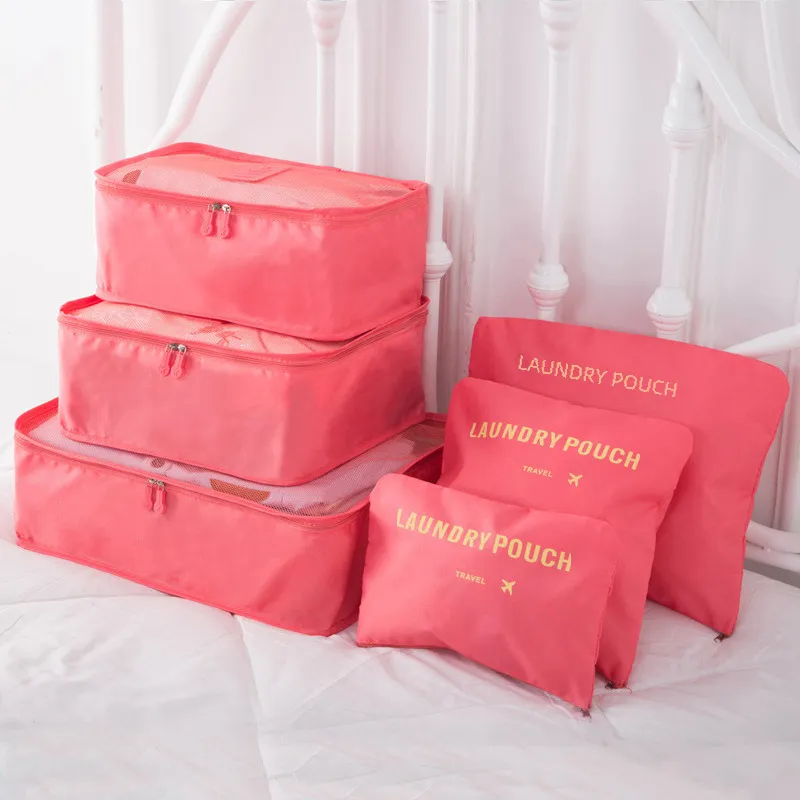 Six-Piece Waterproof Luggage Organizing Bag Set