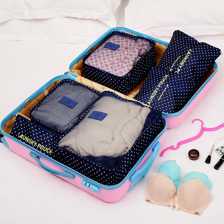 Six-Piece Waterproof Luggage Organizing Bag Set