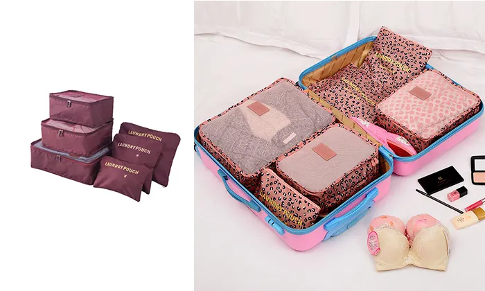 Six-Piece Waterproof Luggage Organizing Bag Set