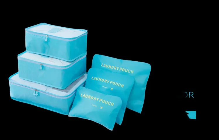 Six-Piece Waterproof Luggage Organizing Bag Set