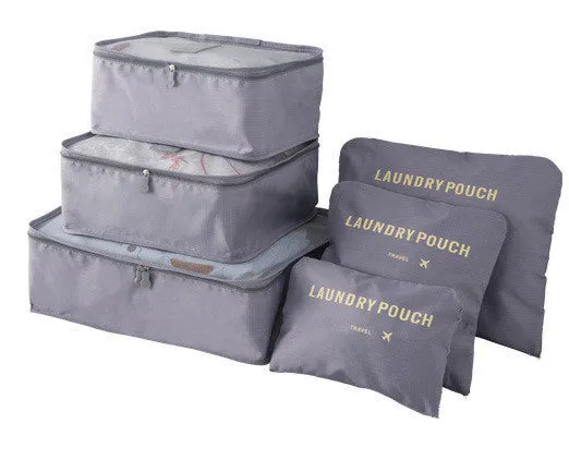 Six-Piece Waterproof Luggage Organizing Bag Set