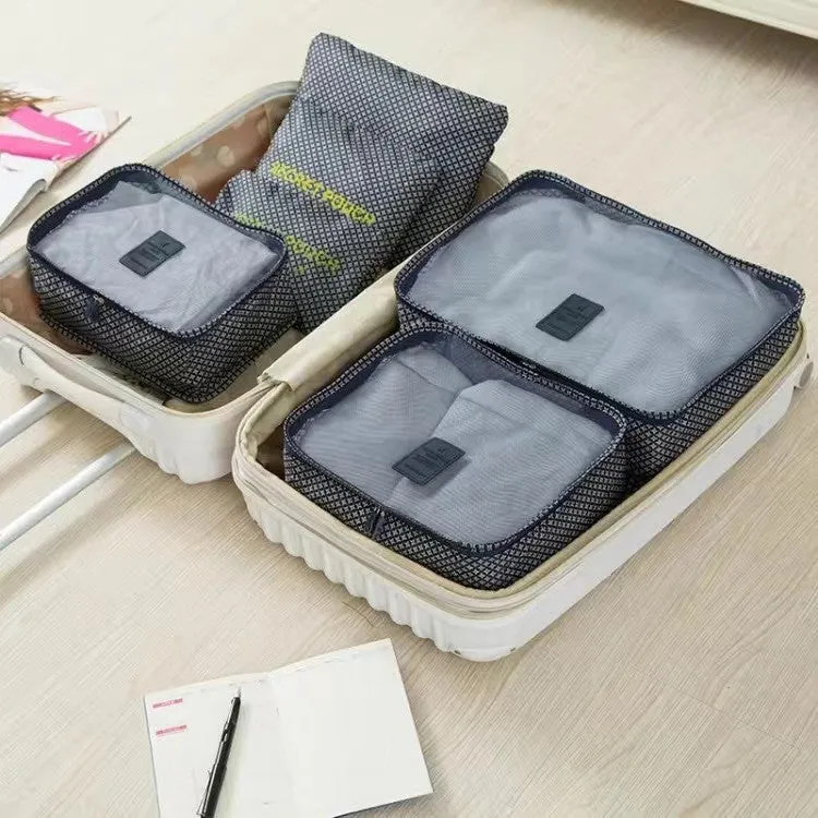 Six-Piece Waterproof Luggage Organizing Bag Set