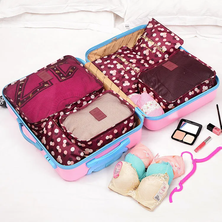 Six-Piece Waterproof Luggage Organizing Bag Set