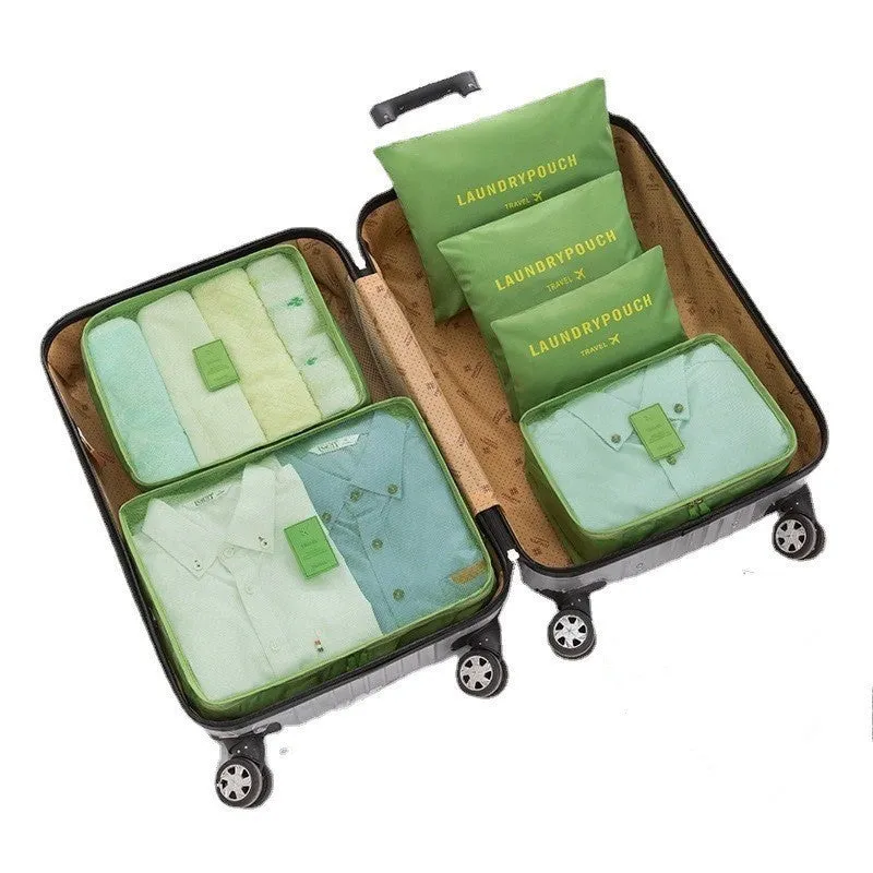 Six-Piece Waterproof Luggage Organizing Bag Set